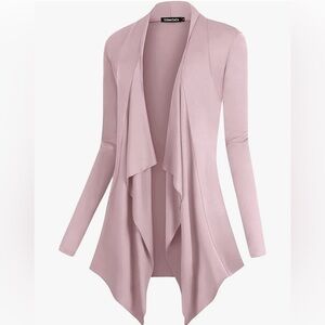 NWT! XL Women's Long Sleeve Open Front Drape Cardigan Loose Fit, Lilac